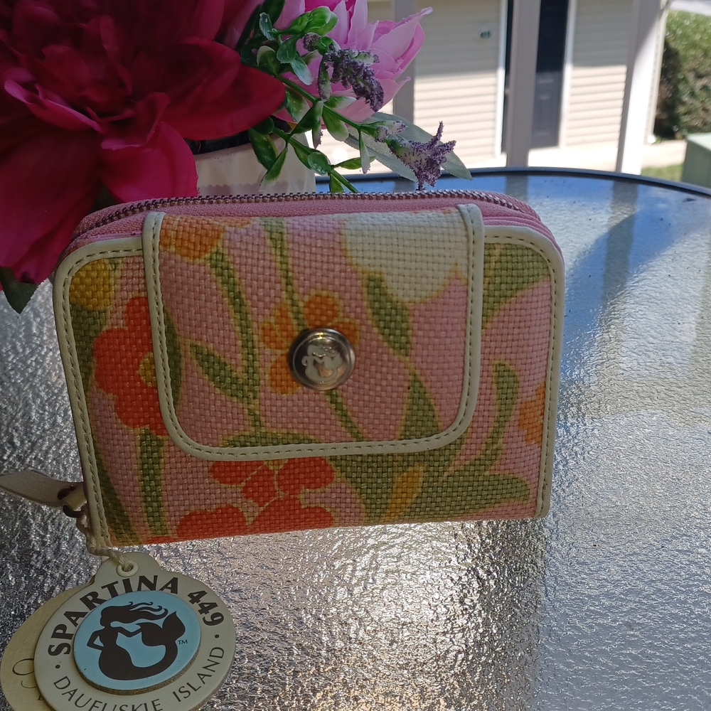 Spartina 449 Pink and Orange Wallet with Retro Charm